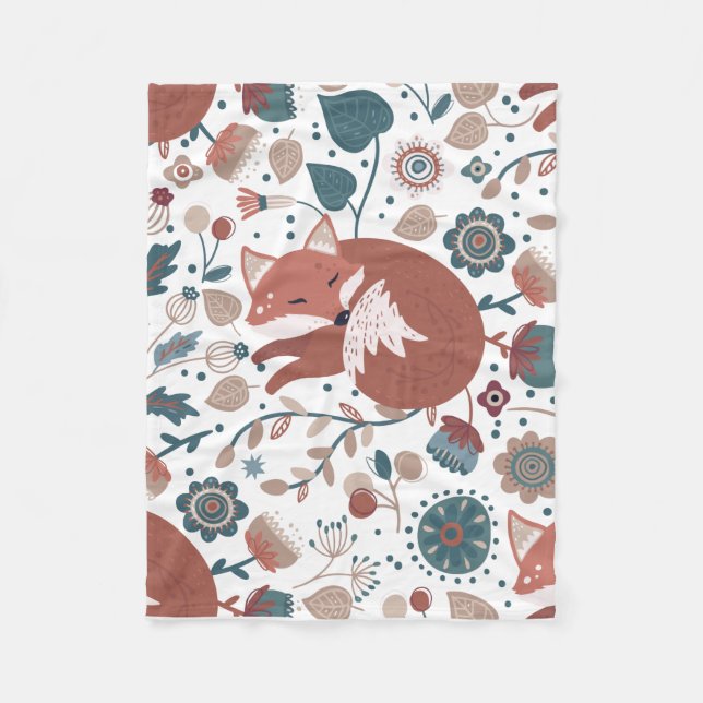 Manta Polar Niñas Boho Style Fox Fleece Blanket (Anverso)