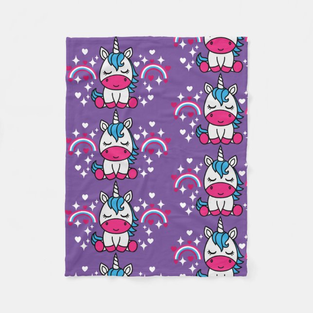 Manta Polar Niñas Unicorn Pony (Anverso)