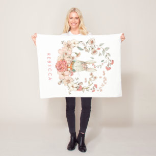 Manta Polar Niñera de bebé botánica de conejito caliente