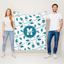 Manta Polar niñita verde azulada El campo de fútbol es mi luga