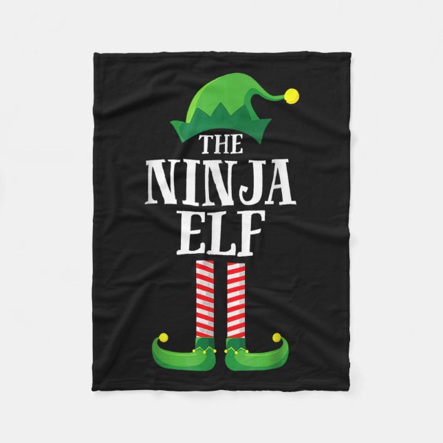 Manta Polar Ninja Elf Navidades de grupo familiar coincidente  (Anverso)