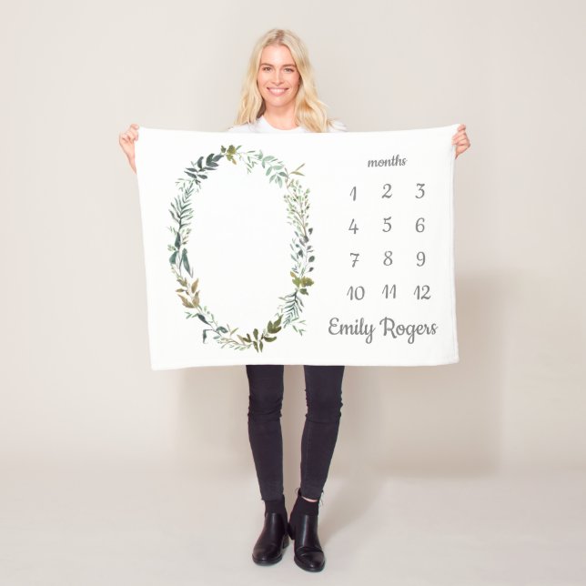 Manta Polar Niño Chica Mensual Hito Cuto Verde (In situ)