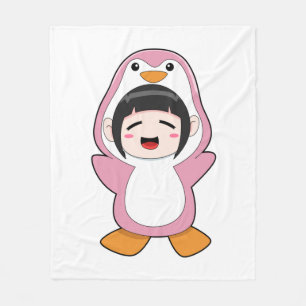 Manta Polar Niño con traje de pingüino