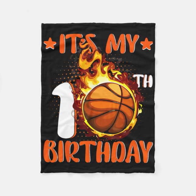 Manta Polar Niño de 10 años es mi cumpleaños número 10 Bysketb (Anverso)