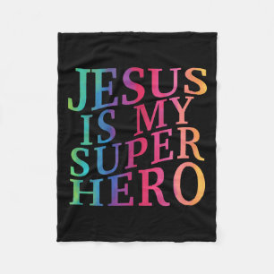 Manta Polar Niño Jesús es mi superhéroe Dios Cristiano Hijo Br