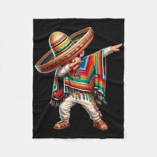 Manta Polar Niño mexicano Dabbing Poncho Cinco De Mayo