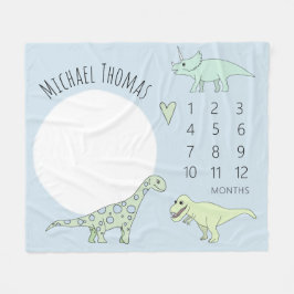 Manta Polar Niño pequeño Personalizado de dinosaurio con nombr