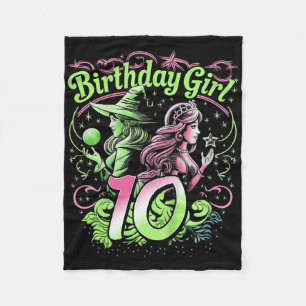 Manta Polar Niños 10 Años De Bruja Rosa Y Verde