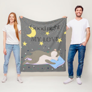 Manta Polar Niños adorables con patrones grises