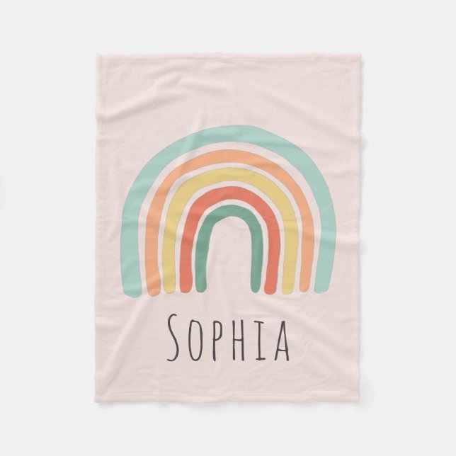 Manta Polar Niños arcoiris de boho rosa chicas (Anverso)