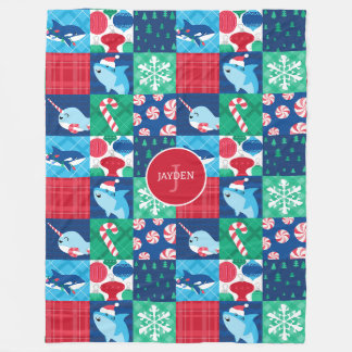 Manta Polar Niños Bajo El Mar Navidades De Patchwork Quilt