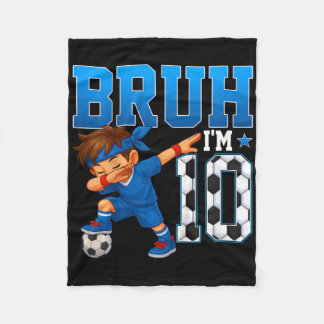 Manta Polar Niños Bruh Tengo 10 Fútbol Cumpleaños 10º Fiesta N