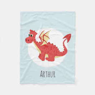 Manta Polar Niños cortan Personalizado de dragón rojo galés