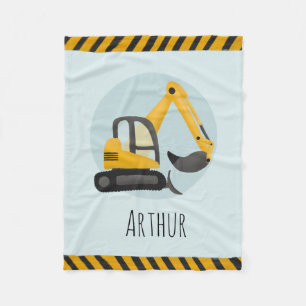 Manta Polar Niños Cute Blue Construction Digger Kids