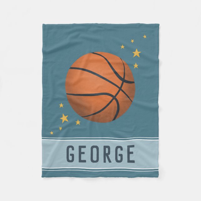 Manta Polar Niños Cute Navy Baloncesto Azul Niños Deportivos (Anverso)