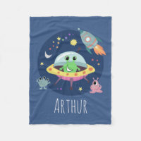 Niños Cute Space Alien Rocket Personalizado y Nomb