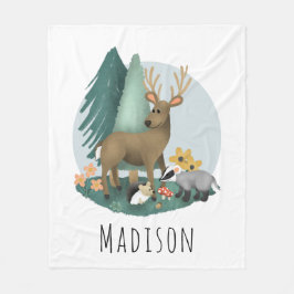 Manta Polar Niños de animales de bosque de bosques rústicos