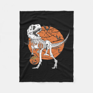 Manta Polar Niños Dinosaurio Skeleton T Rex Scary Pumpkin Moon