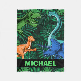 Manta Polar Niños dinosaurios Dino Jurassic Trex Boy Personali