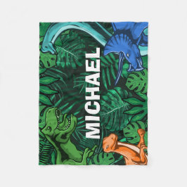 Manta Polar Niños dinosaurios personalizados Dino Jurassic Tre