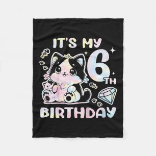 Manta Polar Niños es mi sexto Chica de cumpleaños, gato de sei