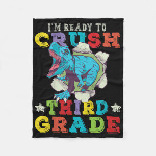Manta Polar Niños Estoy Listo Para Aplastar 3er Grado Dinosaur