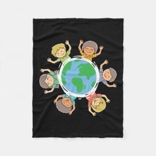 Manta Polar Niños felices - Protección ambiental Da Tierra