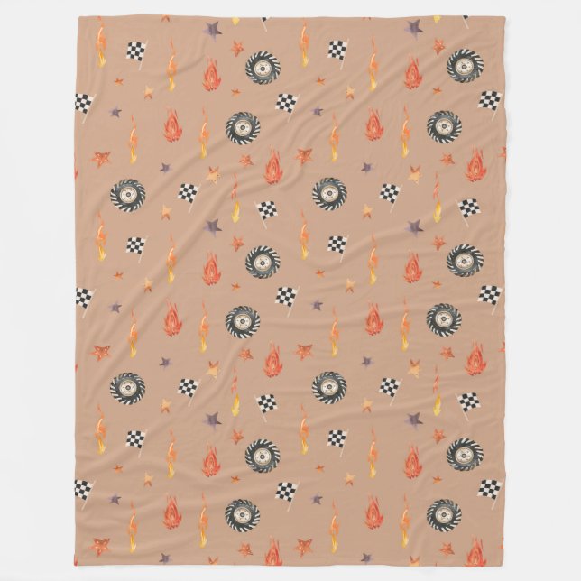 Manta Polar Niños modernos acuarela Camión Carreras de neumáti (Anverso)