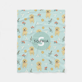 Manta Polar Niños Monograma de perro de aguadrar lindo