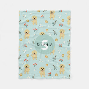 Manta Polar Niños Monograma de perro de aguadrar lindo