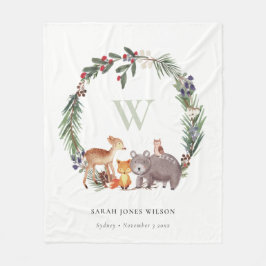 Manta Polar Niños Monogramas de Guirnalda de Leche de Lágrima