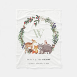 Manta Polar Niños Monogramas de Guirnalda de Leche de Lágrima