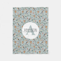 Niños monogramas de la selva azul