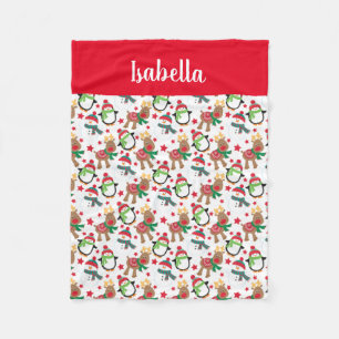 Manta Polar Niños Navidades Snowman reno personalizado