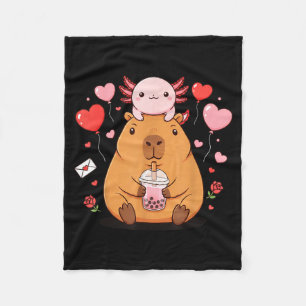 Manta Polar Niños Niñas Té de Burbujas Capybara Axolotl Kawaii