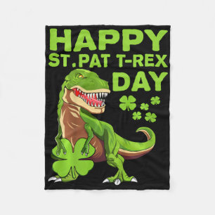 Manta Polar Niños Niños Feliz St Pat Trex Día Dino St Patricks