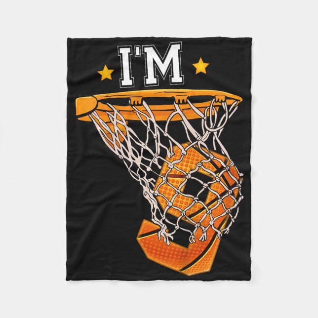 Manta Polar Niños Noveno cumpleaños Bysketbyll Soy 9 Boy Chica (Anverso)