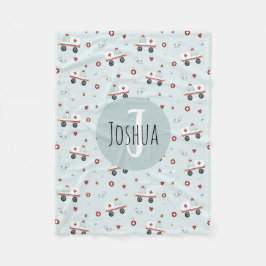 Manta Polar Niños Patrón de Ambulancia Paramédica Azul Cuta Ni