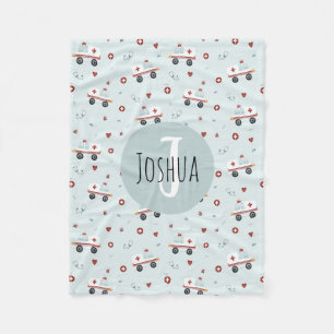 Manta Polar Niños Patrón de Ambulancia Paramédica Azul Cuta Ni