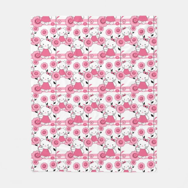 Manta Polar Niños pequeños gatitos gatitos rosa impresión blan (Anverso)
