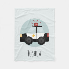 Manta Polar Niños Personalizados de autos de la policía azul