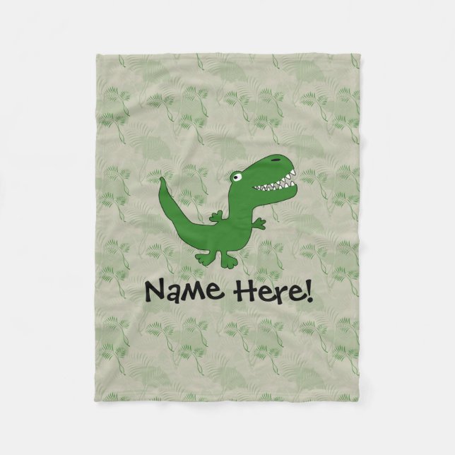 Manta Polar Niños Personalizados de dinosaurios T-Rex Tyrannos (Anverso)