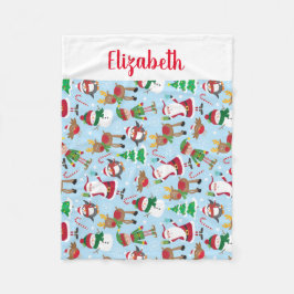 Manta Polar Niños personalizados nombran Navidades Santa