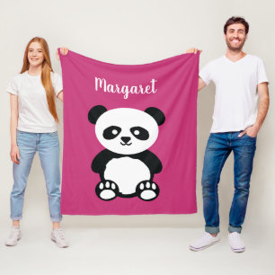 Manta Polar Niños rosados personalizados de panda de los