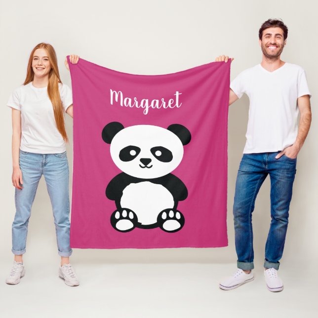 Manta Polar Niños rosados personalizados de panda de los (In situ)