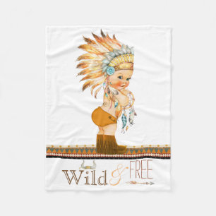 Manta Polar Niños salvajes y libres Tribal Baby