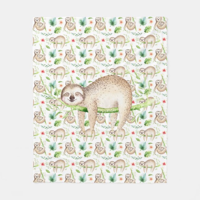 Manta Polar Niños Sleepy Time Sloth (Anverso)