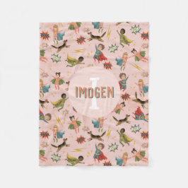 Manta Polar Niños superhéroes rosados de Guay chicas