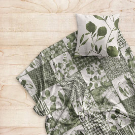 Manta Polar Nippon Cheater Quilt Verde Oliva Blanco