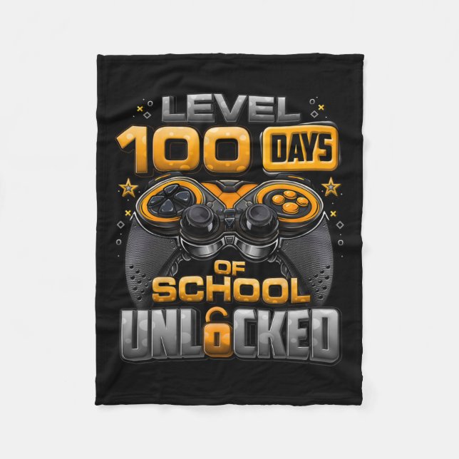 Manta Polar Nivel 100 Días de Escuela Niños desbloqueados 100  (Anverso)
